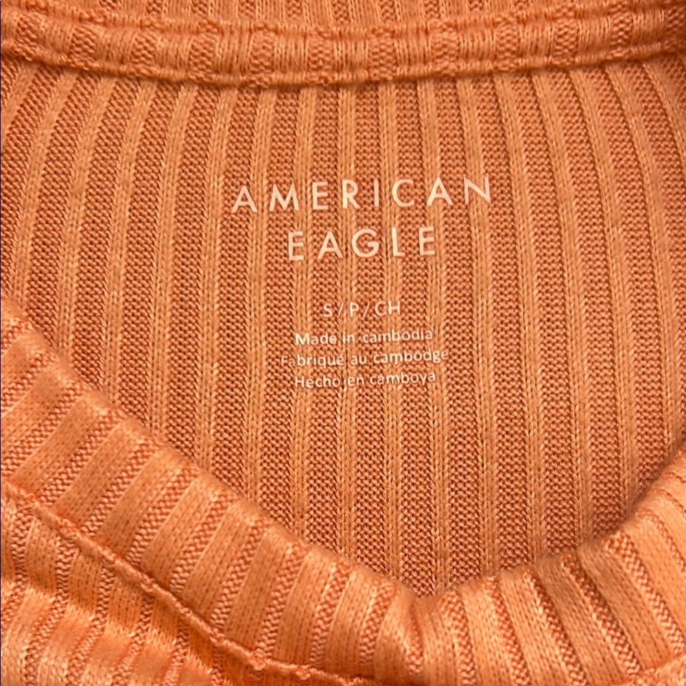Orange Ribbed Long Sleeve Top - Picture 2 of 2
